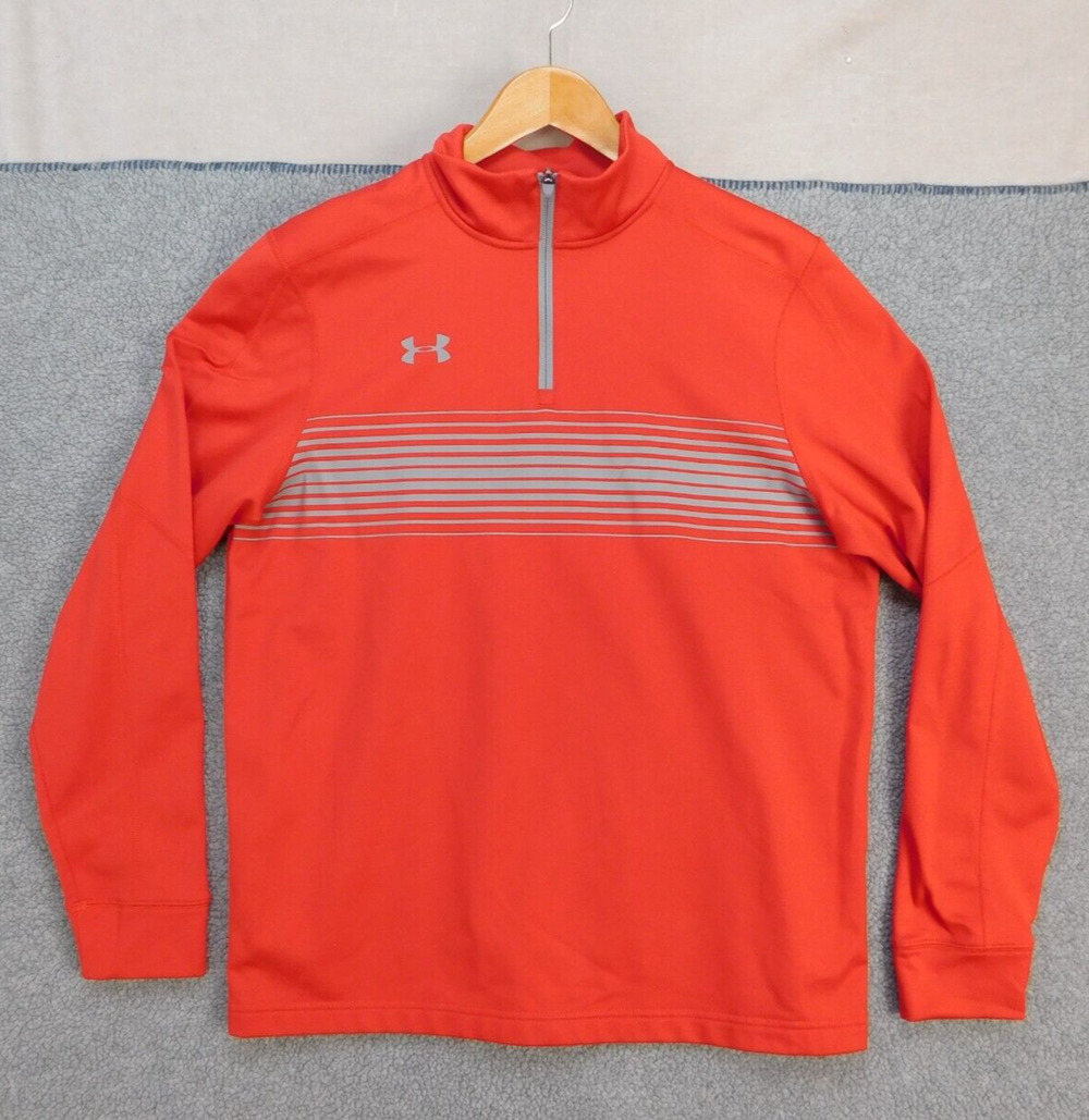 Under Armour Men's M Red Qualifier Novelty 1/4 Zip Pullover Running Jogging